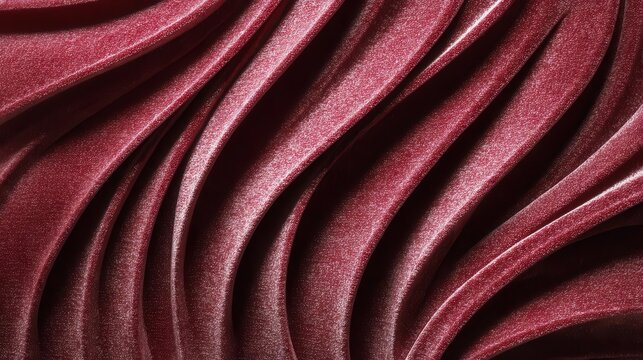 Elegant Burgundy Fabric with Flowing Drapes and Texture