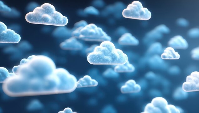 Digital cloudscape abstract blue clouds for technology and weather concepts