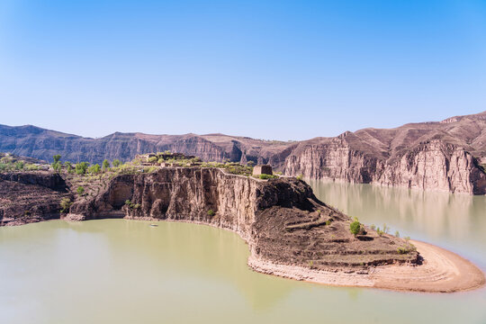 Scenery of the Laoniuwan Yellow River Grand Canyon in Hohhot, Inner Mongolia, China.