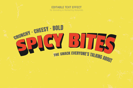 Retro Snack Food Packaging Text Effect