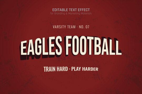 Retro College Varsity Editable Text Effect