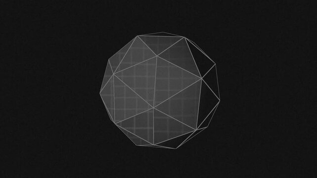 Wireframe spheres rotate on a dark textured background in a seamless 3D animation loop designed for modern web hero sections and tech landing pages