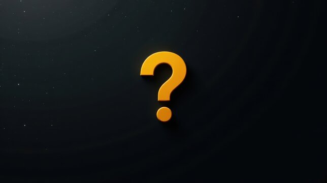 A Golden Question Mark Against a Dark Background, Representing Inquiry and the Search for Answers in a Mysterious Universe