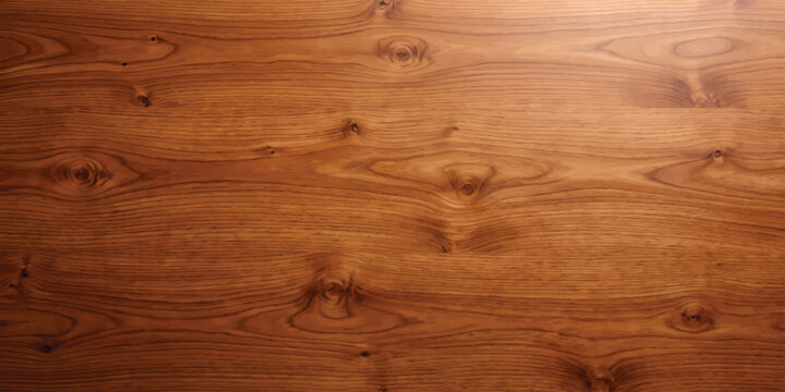 Amber wood texture background with multiple knots and horizontal grain, natural oak plank vector design for warm wooden backdrop.
