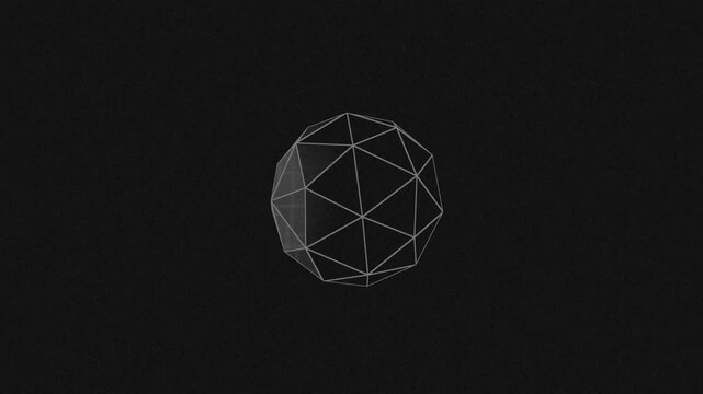 Minimalist wireframe spheres float in a dark void background during a seamless 3D animation loop perfect for elegant web page headers and tech hero video