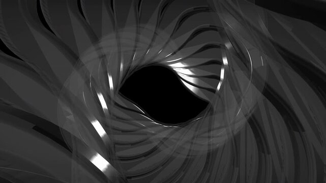 Abstract glass vortex tunnel motion loop on transparent background
