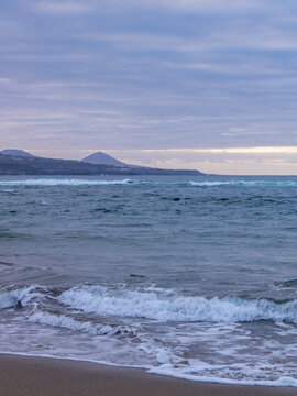 Stormy Atlantic coast with waves on Gran Canaria, Canary Islands, Spain