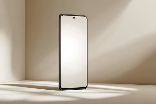 Clean smartphone mockup with empty screen ideal for infographic layouts and business concepts