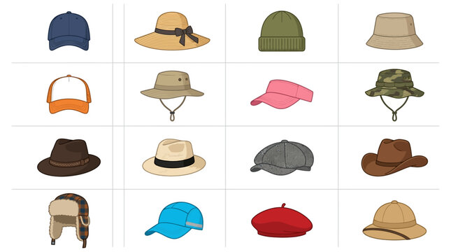 Variety of Hats for Different Occasions.