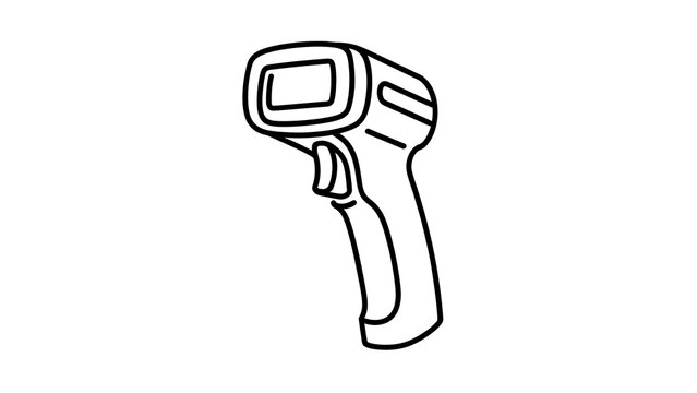 Digital infrared thermometer white background.