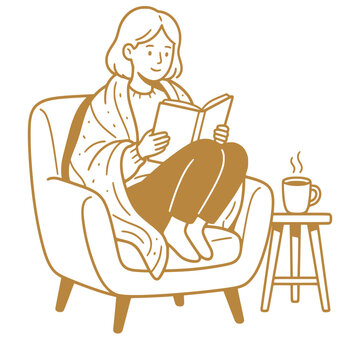 Person enjoying comfortable home routine, neurodivergent self-care vector illustration