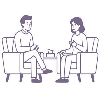 Neurodivergent counseling session, self-understanding therapy vector illustration
