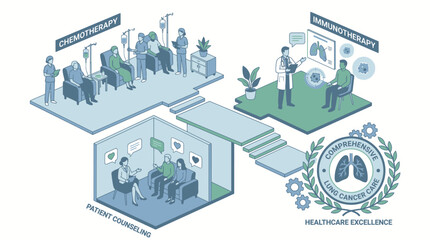 Fototapeta premium Healthcare professionals collaborate with patients in clinic and virtual settings for excellence