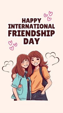 Friendship Day Brown and Cream Animated Greeting Video Story