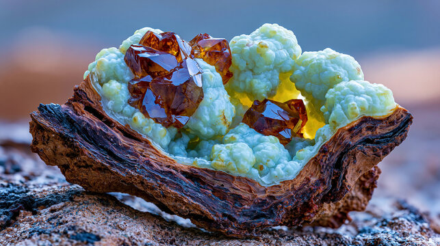 Smithsonite zinc carbonate botryoidal formation, turkey fat smithsonite Sardinian specimen, secondary carbonate mineral reference, calamine ore documentation, sphalerite oxidation product under warm