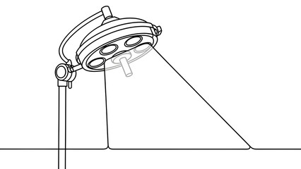 Fototapeta premium Operating room surgical light white background.