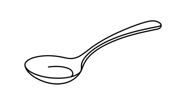 Simple spoon illustration on white background.