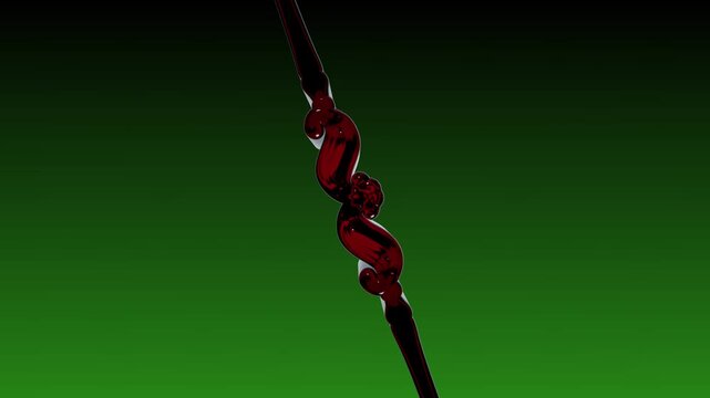 Abstract green liquid flowing in a spiral shape against a dark gradient background for modern design