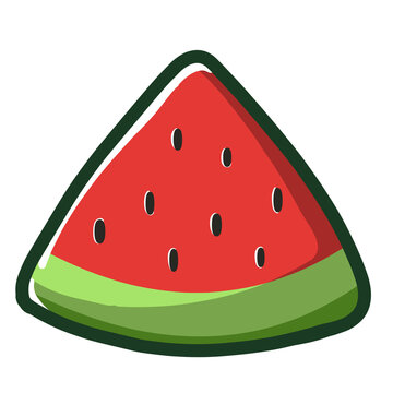 watermelon slice fruit ilustration icon