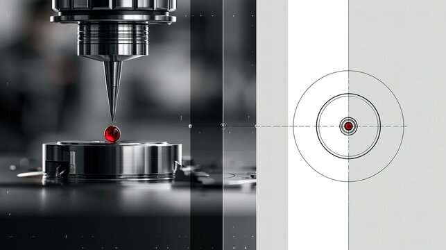 Precision Inspection: Red Gemstone Being Examined by尖端仪器