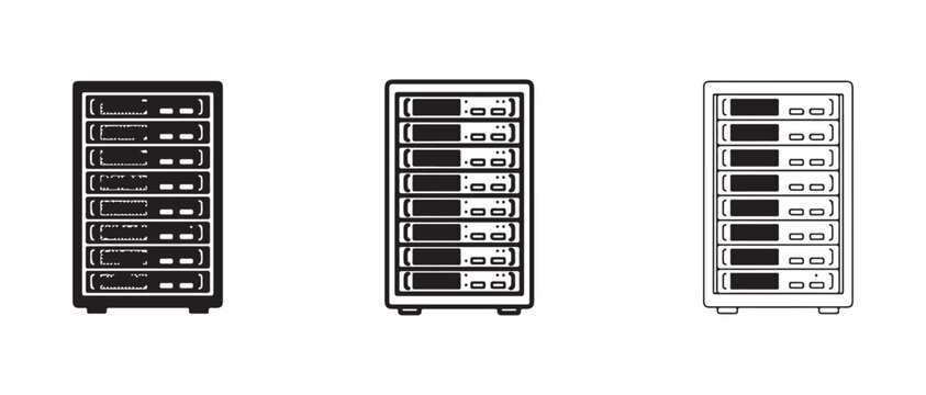 Server computer hardware technology illustration  server racks  data storage  computer equipment  network servers  technology infrastructure  IT  computer systems