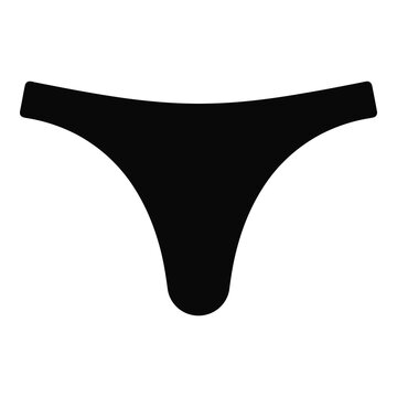 Black lingerie thong underwear for women  sexy seamless design icon