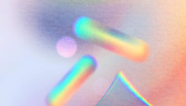 Abstract pastel holographic blurred grainy gradient background with geometric shape element design. For landing page, book covers, brochures, flyers, magazines, any brandings, banners, headers