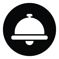 Fototapeta premium Food serving dish icon in a circle symbol restaurant and food service sign icon
