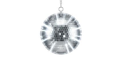 Fototapeta premium Shiny disco ball reflecting light isolated on transparent background