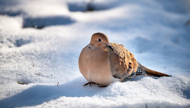Mourning Dove In The Snow