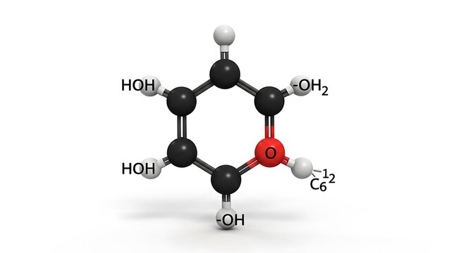 Molecular Structure of a Chemical Compound with Hydroxyl and Carboxyl Groups.