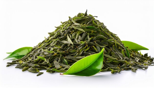 Pile Of Tea Leaves Isolated On White Background