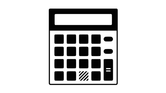 Vector illustration of calculator icon, simple flat style, vector illustration on a transparent background