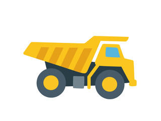 mining dump truck icon for quarry operations, heavy industry and material hauling. Isolated vector illustration for industrial projects © Tricreative Project