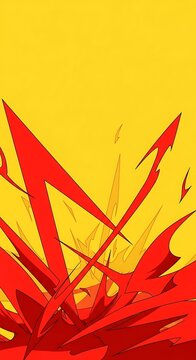 Dynamic Red and Yellow Lightning Bolts Abstract Background.