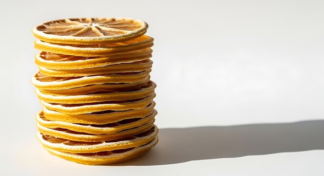Stack of Golden Spaghetti Noodles on White Surface.