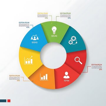 Innovative Circular Infographic with Business and Strategy Icons.