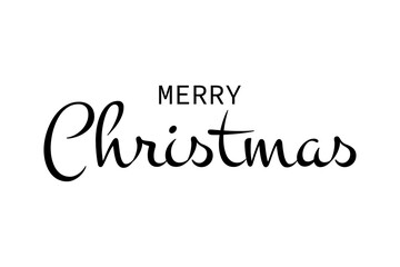 Merry Christmas calligraphy lettering design on a white background for festive holiday greetings ©  SABBIR 