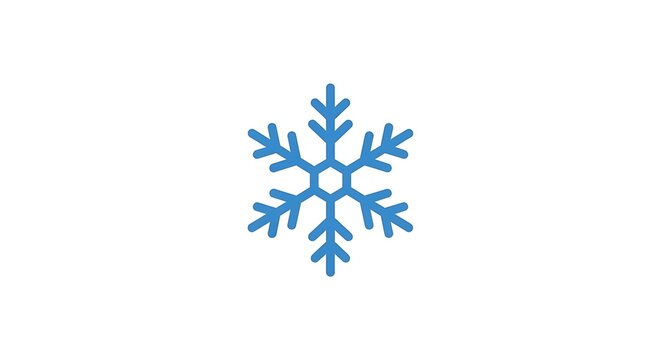 Blue Snowflake Icon Symbolizing Winter Season.