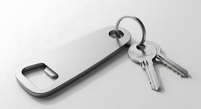 Metal Keychain with Two Keys on Ring for Security and Access.