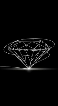 Elegant Digital Diamond Illustration with Geometric Lines.
