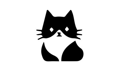 Black cat face icon, feline head silhouette, animal symbol, vector graphic © Mahreen Malik