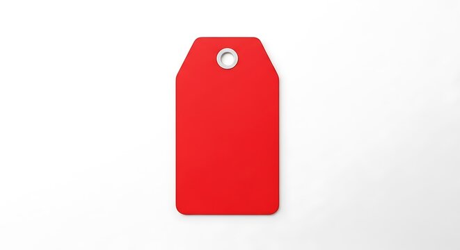 Red Tag Label Isolated on White Background.