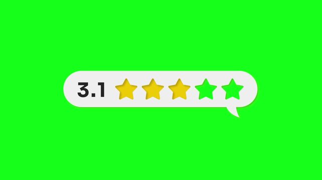 Customer Feedback 3.5 Star Rating Bubble on Green Screen
