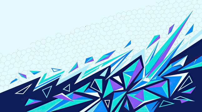 Blue and purple crystalline geometric spike patterns.