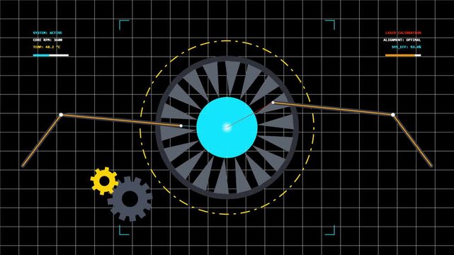 Futuristic HUD interface digital technology screen flat vector motion graphic illustration
