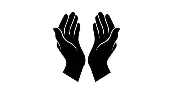 Silhouette of two hands held together in a gesture of prayer or offering