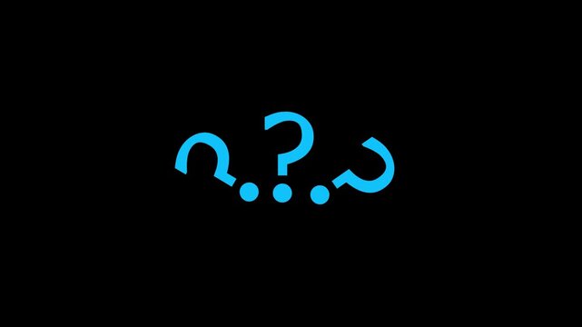 Question mark symbol glass abstract concept looped and seamless animation. Fly between 3d icons.