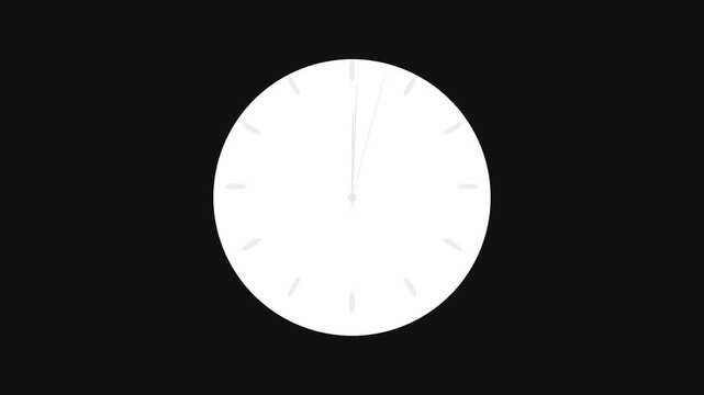 Minimalist clock face animation with rotating hands indicating passing time.