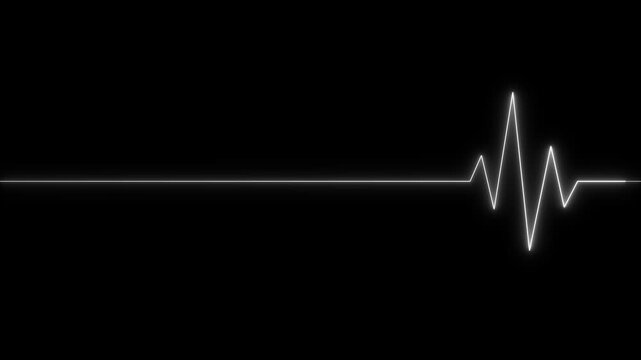 EKG 60 BPM Loop Screen, Red w/ Grid. Heart rate monitor / electrocardiogram (EKG or ECG) loop beeping at 60 beats per minute for screen savers or computer monitor displays,